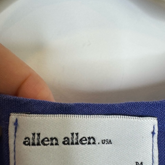 New Allen Allen royal Blue 100% LINEN Sleeveless DRESS size medium made USA - Picture 2 of 6